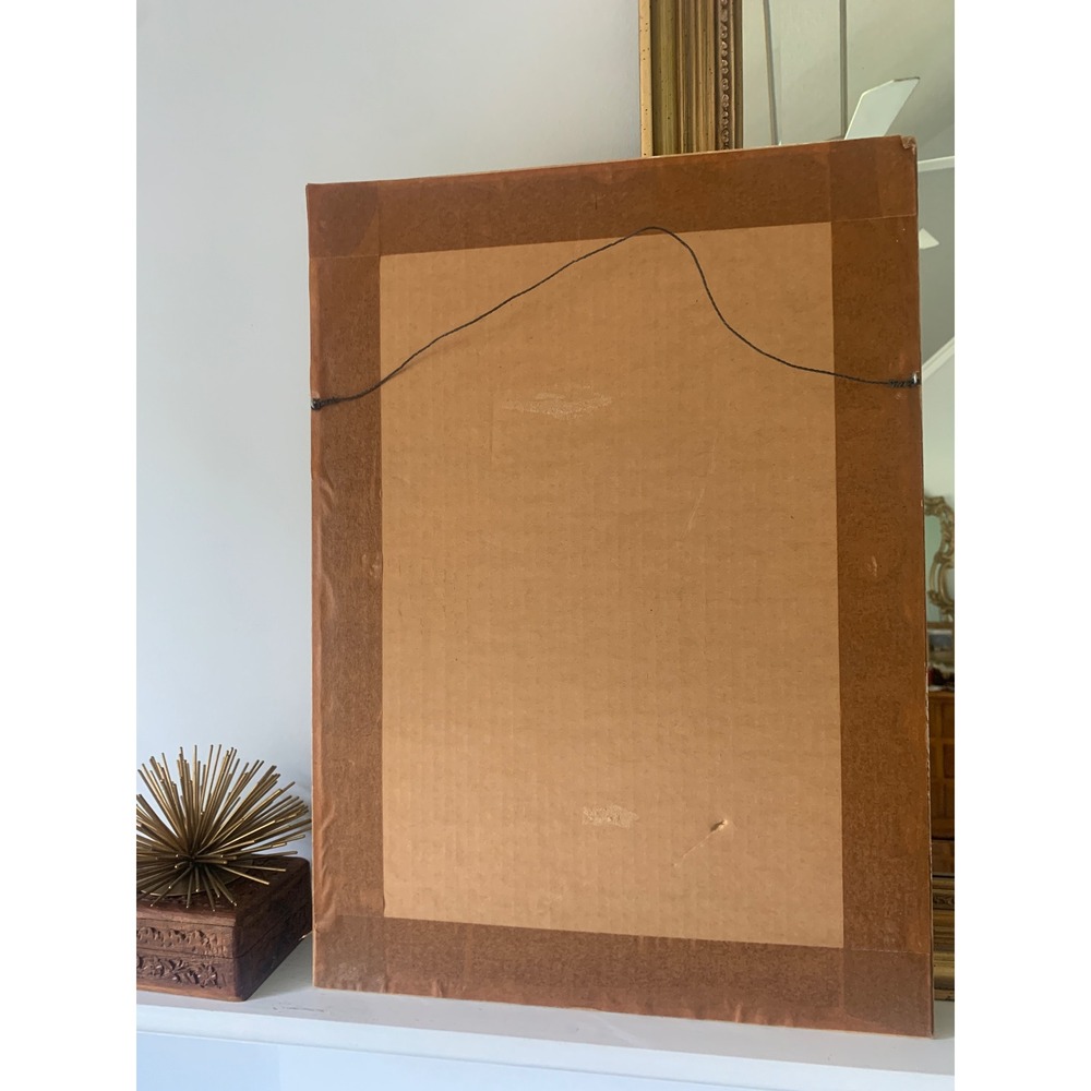 Vintage Chinoiserie Bird Bamboo Print White Faux Bamboo Frame Hollywood Regency - Picture 8 of 12